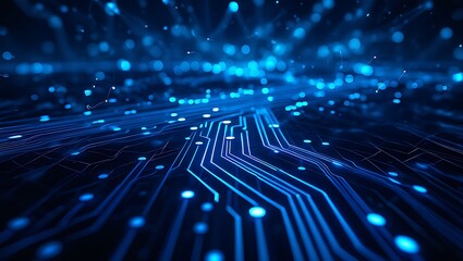 Fototapeta premium Abstract Digital Circuitry Glowing Pathways of Innovation and Technology