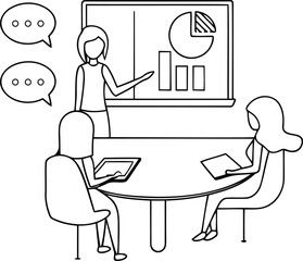 High quality Business Training or Workshop Concept vector illustration, Business Training or Workshop Concept banner, Business Training or Workshop Concept isolated line art vector