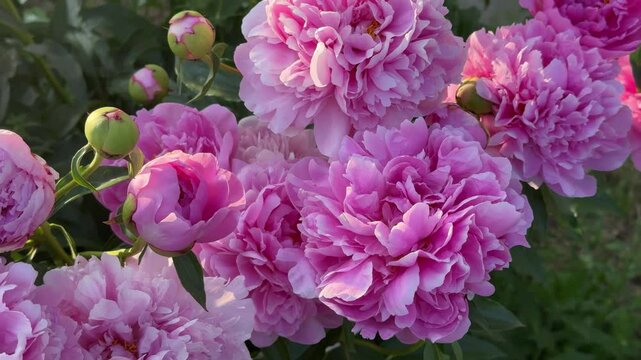 Beautiful delicate lush pink peonies