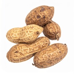 Bambara Groundnuts on Isolated White Background – African Native Legumes with Hard Shell and Botanical Detail