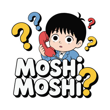 Moshi Moshi Cute Boy T Shirt Design