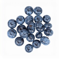 Blueberries on Isolated White Background – Fresh Bunch of Small Blue Berries with Natural Lighting and Depth of Field