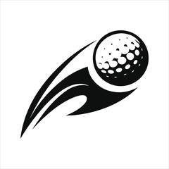 Minimalist Flying Golf Ball Vector Art