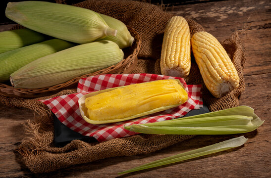typical brazilian dish corn pamonha in June party set