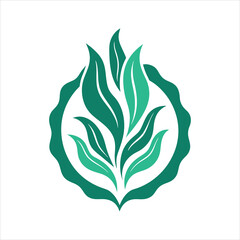  Seaweed Logo Design Element Vector Illustration