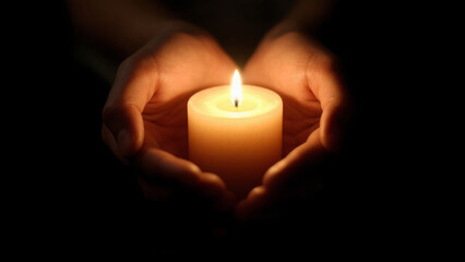 hand holding a candle