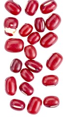 Adzuki Beans on Isolated White Background – Small Red Beans with Glossy Surface and Organic Feel