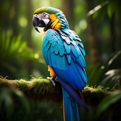Obraz premium blue and yellow macaw ara