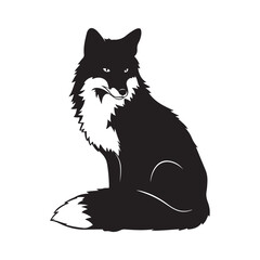 silhouette fox vector illustration