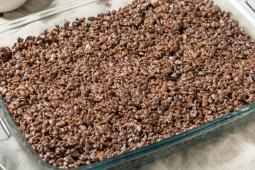 Homemade Chocolate Rice Crispy Treat Squares