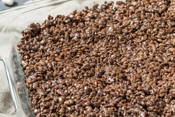 Homemade Chocolate Rice Crispy Treat Squares