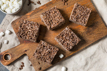 Homemade Chocolate Rice Crispy Treat Squares