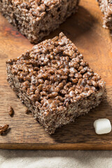 Homemade Chocolate Rice Crispy Treat Squares