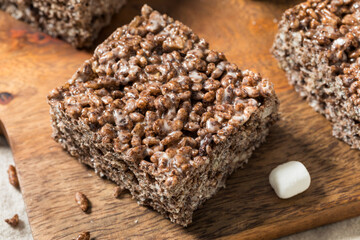 Homemade Chocolate Rice Crispy Treat Squares