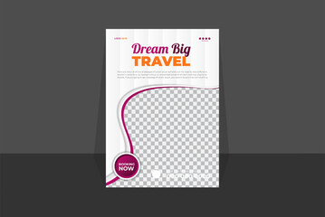 Tourist Business flyer design and brochure cover page template for travel agency