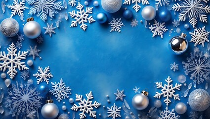 Winter Wonderland Festive Blue Christmas Decorations & Snowflakes