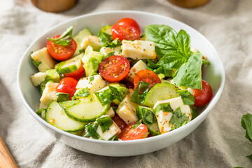 Healthy Homemade Avocado Cucumber Caprese Salad