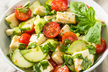 Healthy Homemade Avocado Cucumber Caprese Salad