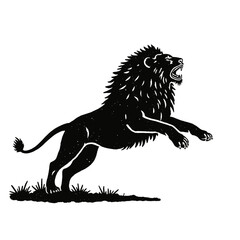 lion silhouette vector vintage illustration