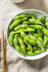 Healthy Japanese Edamame Pods with Sea Salt