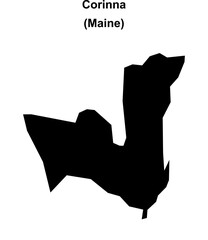 Corinna (Maine) blank outline map