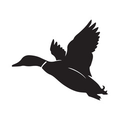 Silhouette duck vector illustration  on white background
