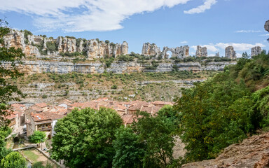 Obraz premium Orbaneja del Castillo is a town located in the province of Burgos, autonomous community of Castile and León, region of Páramos
