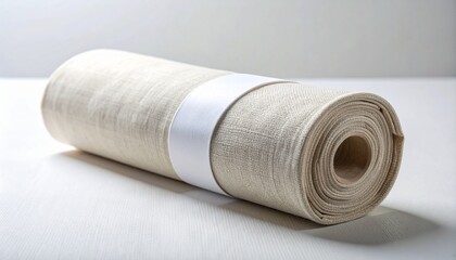 Rolled Fabric with Center-Aligned Paper Band for Branding