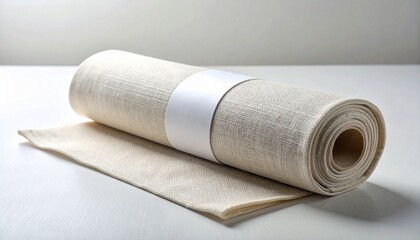 Rolled Fabric with Center-Aligned Paper Band for Branding