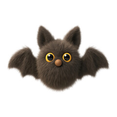 Obraz premium PNG Cute fluffy bat illustration.