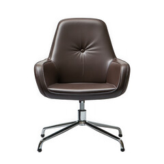 Naklejka premium Leather office chair isolated on transparent background