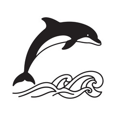 Jumping dolphin vector illustration