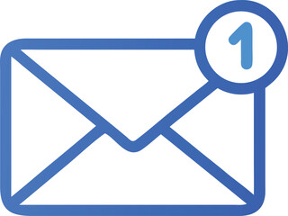 New Message Notification One Unread Email Icon Design