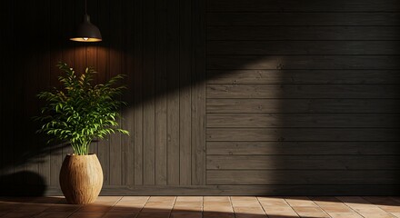 Indoor serenity Plant bathed in soft light