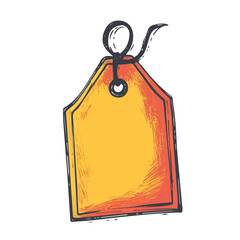 Discount Tag Doodle illustration vector 2D flat, isolated on a white background.
