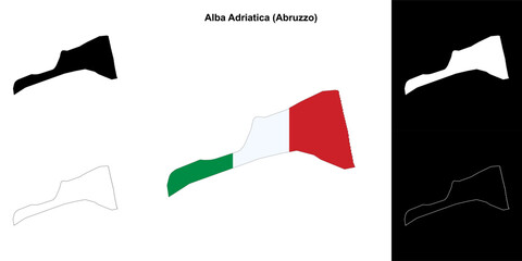 Alba Adriatica (Abruzzo) outline map set