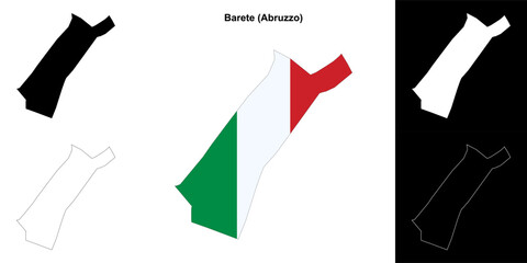 Barete (Abruzzo) outline map set
