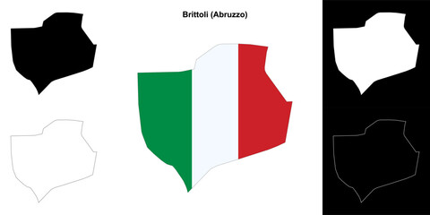 Brittoli (Abruzzo) outline map set