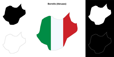 Borrello (Abruzzo) outline map set