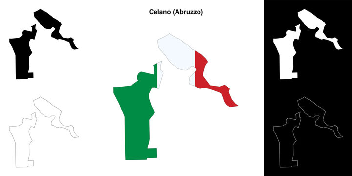 Celano (Abruzzo) outline map set