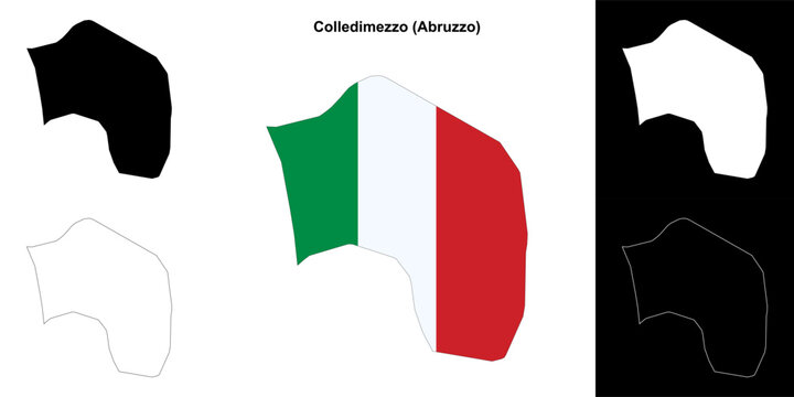 Colledimezzo (Abruzzo) outline map set