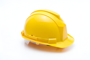Fototapeta premium yellow helmet isolated on white