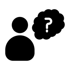 Thinking Vector Glyph Icon Design