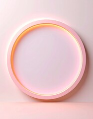Obraz premium Abstract Pink and Orange Glowing Circle on Neutral Background