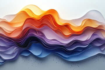 Vivid abstract layers evoking motion in orange, purple, and blue hues