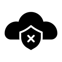 Obraz premium Unsecure Cloud Vector Glyph Icon Design