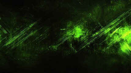 An abstract image showcasing a dark, textured background with streaks of bright green light, creating a dynamic and energetic feel.  The green glows and fades, suggesting depth and movement