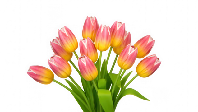 Pink and Yellow Tulips