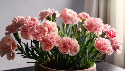 Fototapeta premium pink carnation flower houseplant