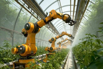 Robotic Arms Farming in Greenhouse Automated Agriculture System